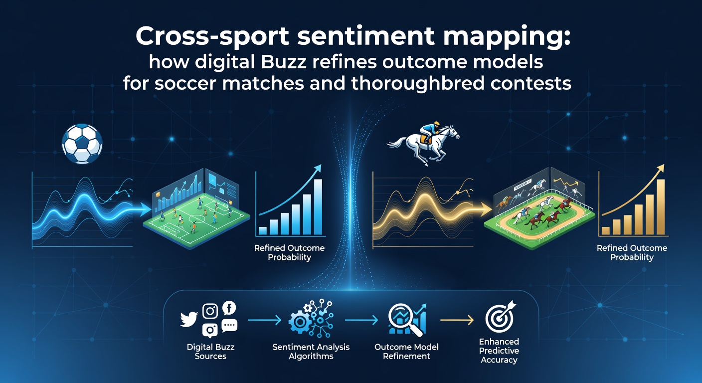 Digital sentiment analysis dashboard showing real-time social media buzz for soccer and horse racing events