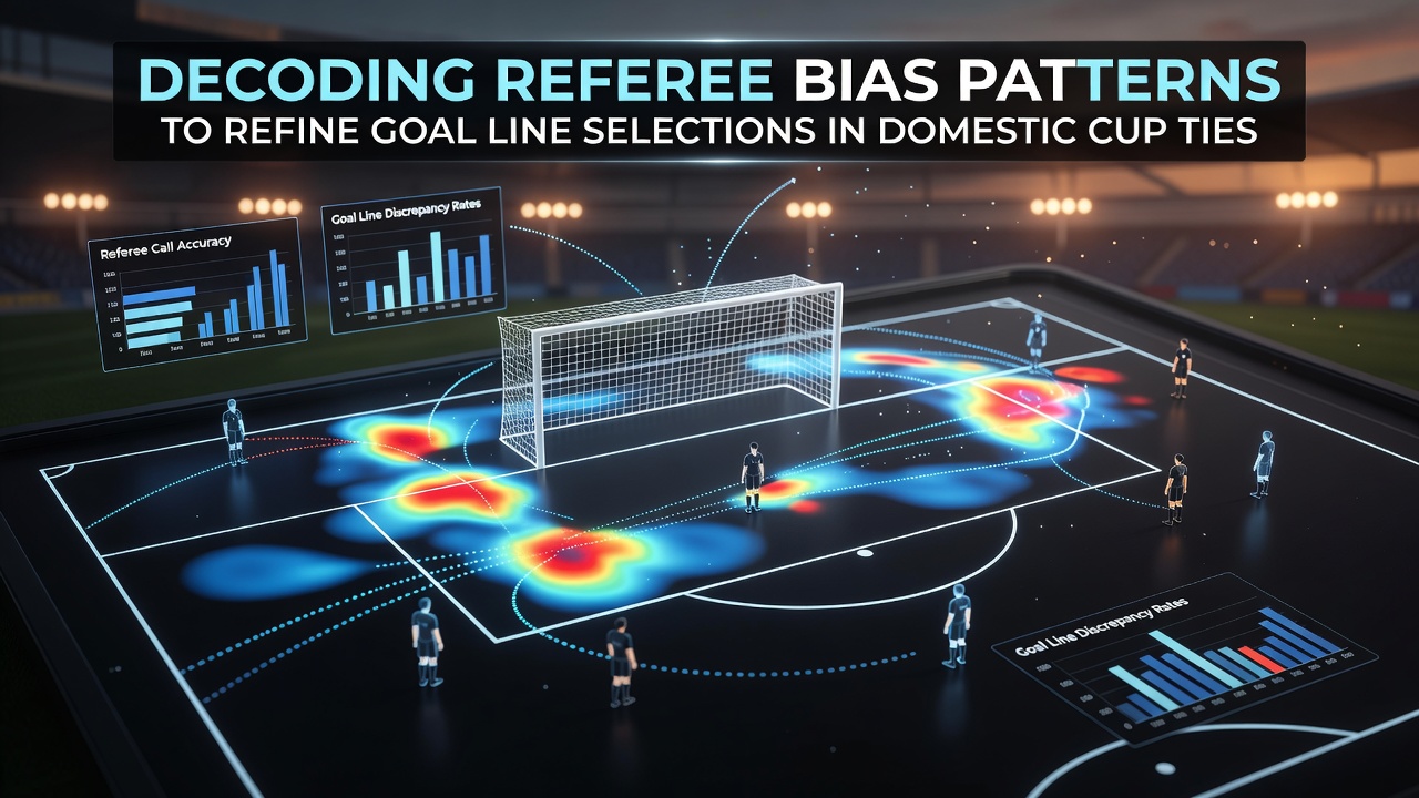Referee signaling during a tense domestic cup match with players gathered around the goal area