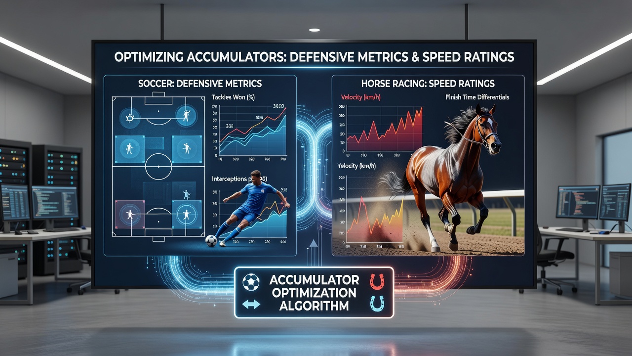 Detailed charts comparing soccer defensive actions to horse pace ratings for accumulator planning