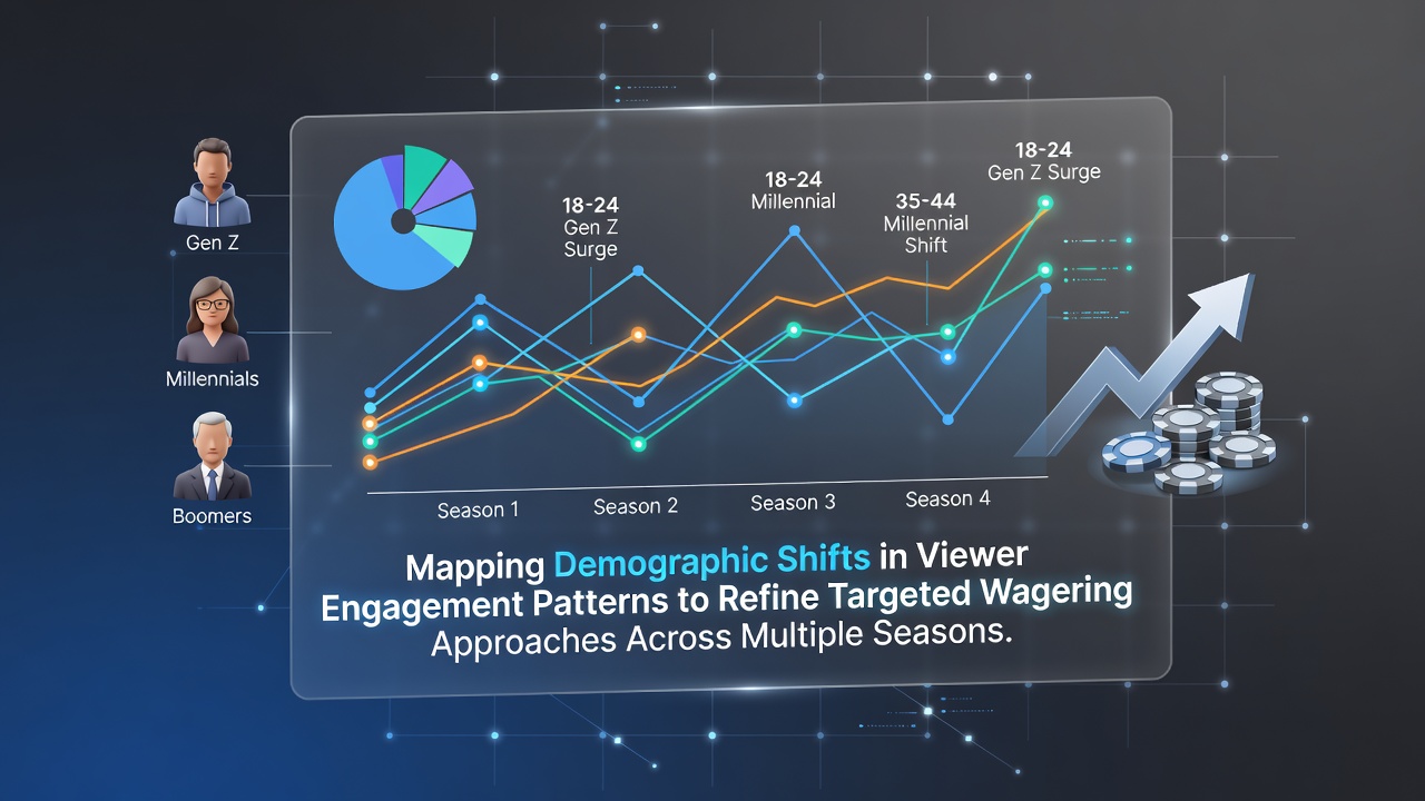 Visualization of demographic data trends showing viewer engagement shifts across sports seasons