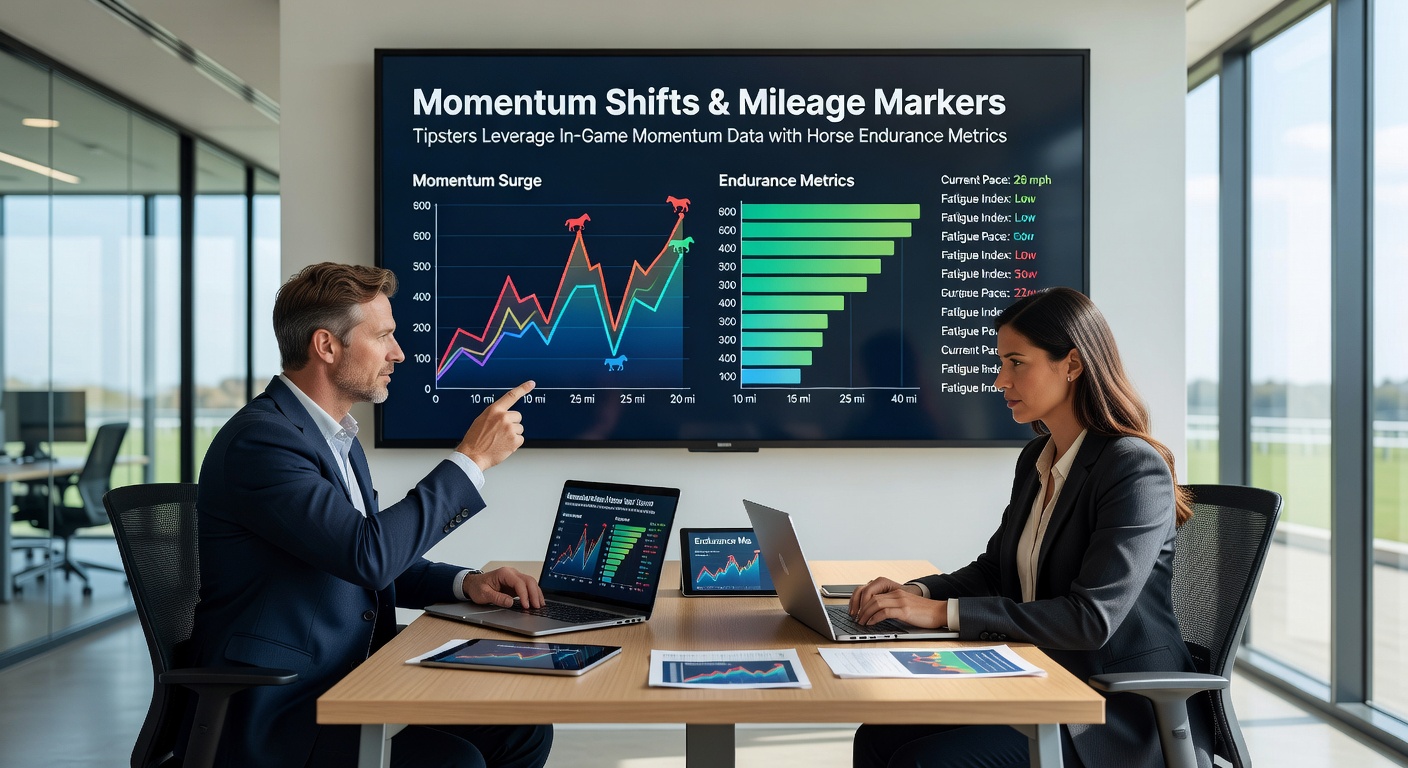 Tipster dashboard displaying live football momentum graph next to horse stamina projections