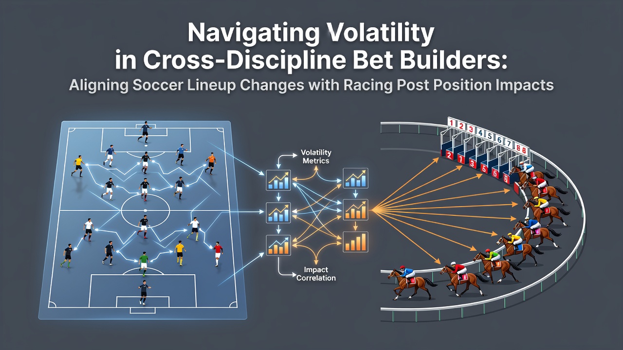 Diagram showing soccer team lineup adjustments intersecting with horse racing post position charts in a bet builder interface