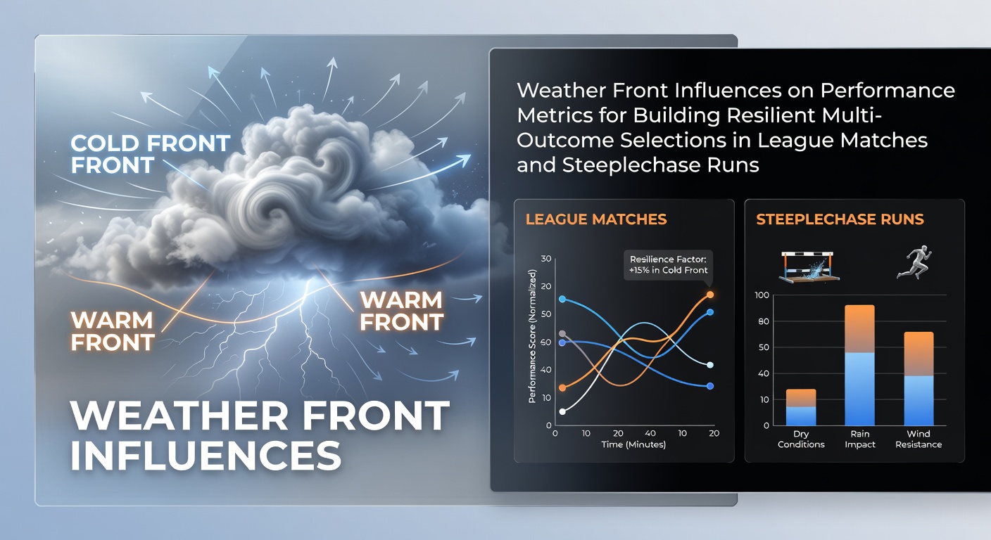 Weather front analysis diagram showing pressure systems affecting football pitches and steeplechase courses