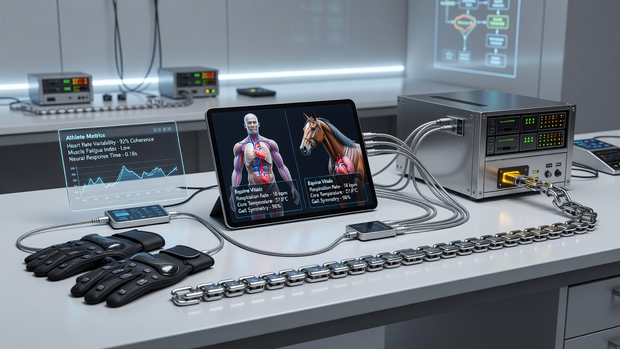 Integrated data dashboards showing athlete and horse metrics side by side